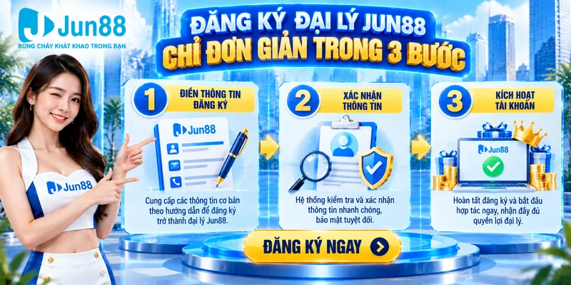 Đăng ký đại lý Jun88 chỉ đơn giản trong 3 bước