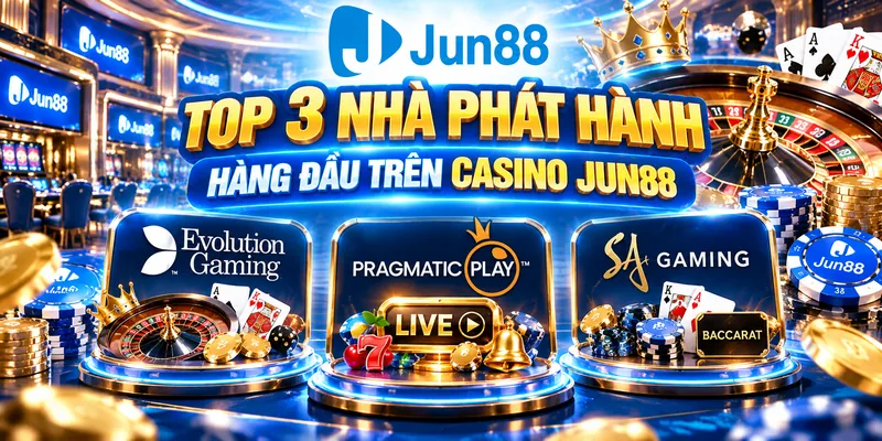 Top 3 nhà phát hành hàng đầu trên casino Jun88